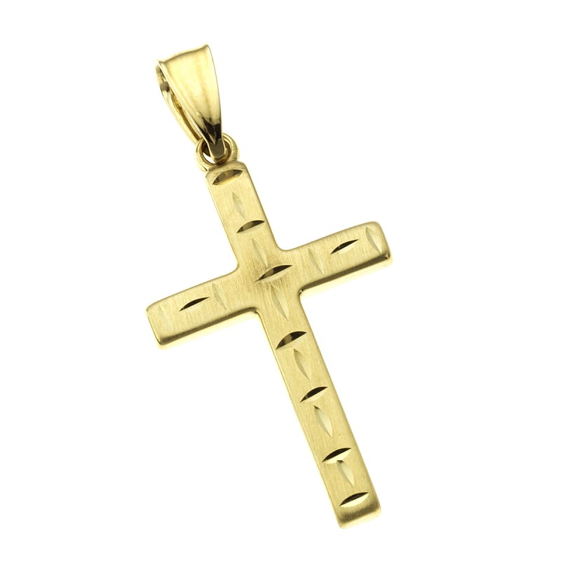 333 Gold Kreuz mit edlem Diamant-Schliff 3,2 cm länge 8 Karat