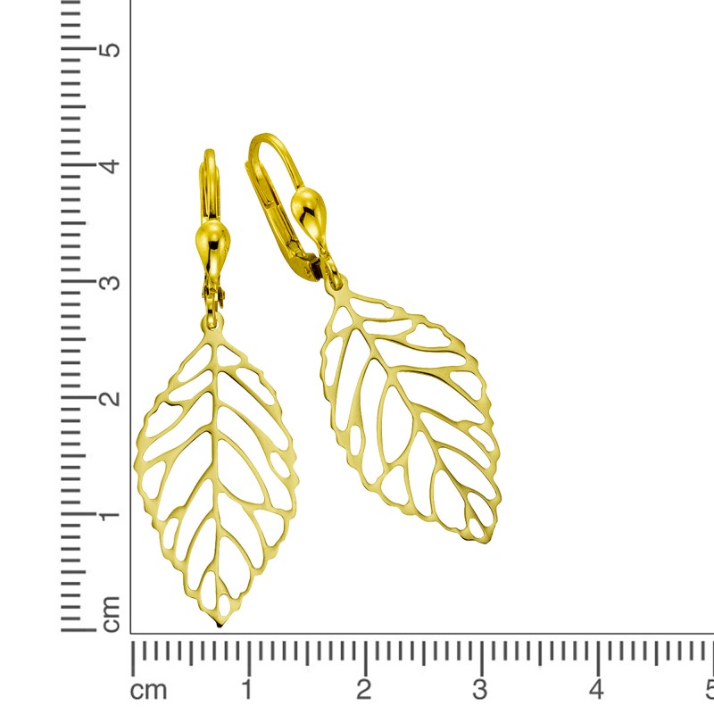 333 Gold Ohrhänger wunderschöne Blätterform Fascination by Ellen K.