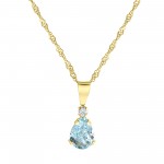375 Gold Halskette 9 Karat mit einem wunderschönen Blautopas