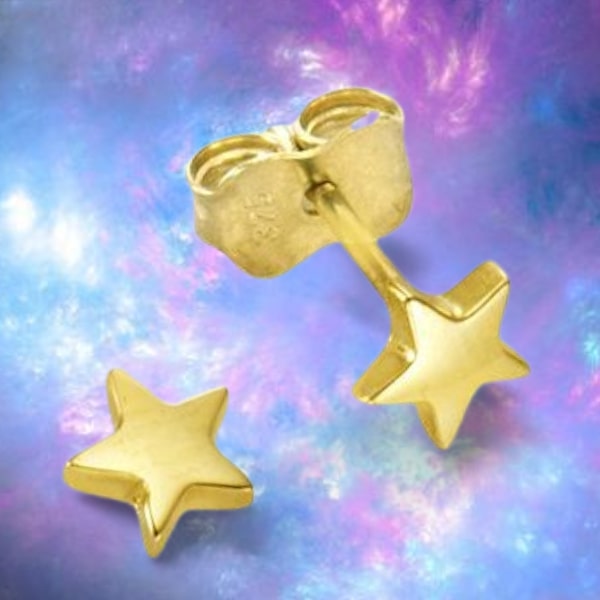 375 Gold Ohrstecker wunderschöne Sterne 0,5 cm
