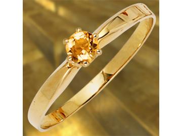 585 Gelbgold Ring 14 Karat mit Citrin Stein