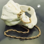 375 Gold Doppel Anker Kette Federring-Verschluss 19 cm länge