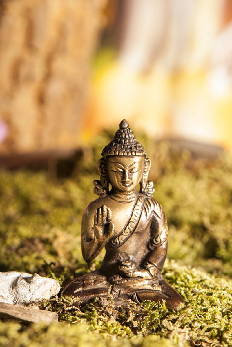 Amoghasiddhi Buddha Figur 8 cm Messing