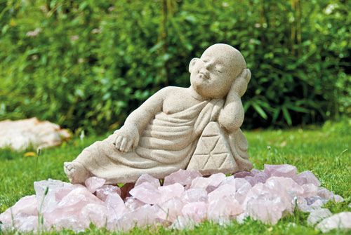 Figur aus Sandstein Schlafender Mönch 25 cm