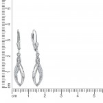 Edle 925 Silber Ohrhänger mit 17 weißen Zirkonia Steinen 3,8 cm länge