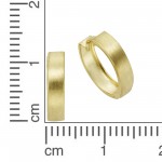 Creolen 333 Gold mit Klappverschluss seidenmatte Oberfläche 13 mm