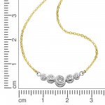 Elegantes Collier aus 333 Gold 45 cm mit 5 weißen Zirkonia Fascination by Ellen K.