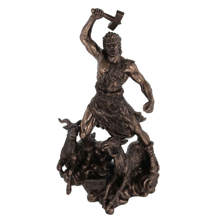 Figur von Thor dem ersten Sohn von Odin aus Polyresin bronziert