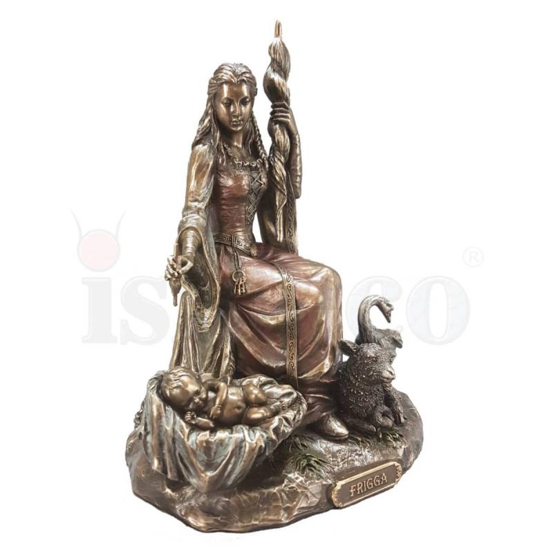Frigga - Göttermutter, Figur bronziert