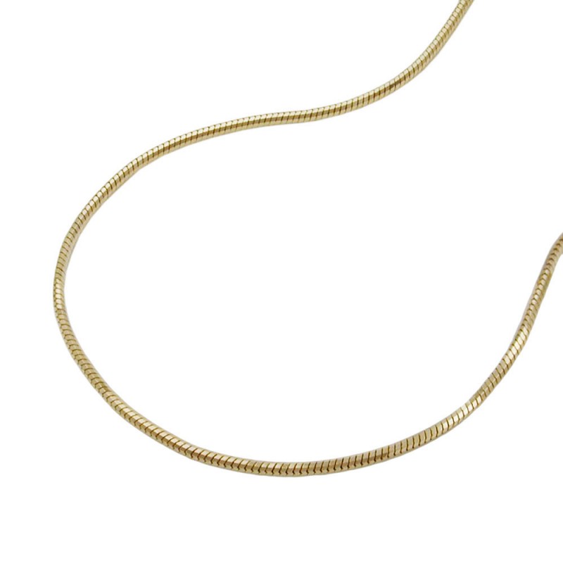 Schlangenkette aus 375 Gold 9 Karat 5 Kantig diamantiert 45 cm