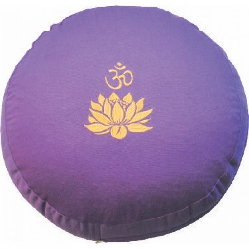 Meditationskissen mit Om und Lotus bestickt - verschiedene Farben
