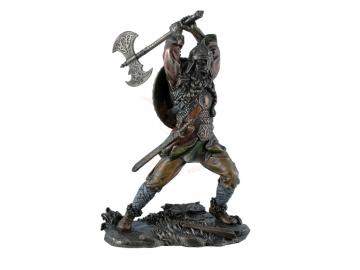 Nordmann FIgur mit Axt aus Polyresin - bronziert