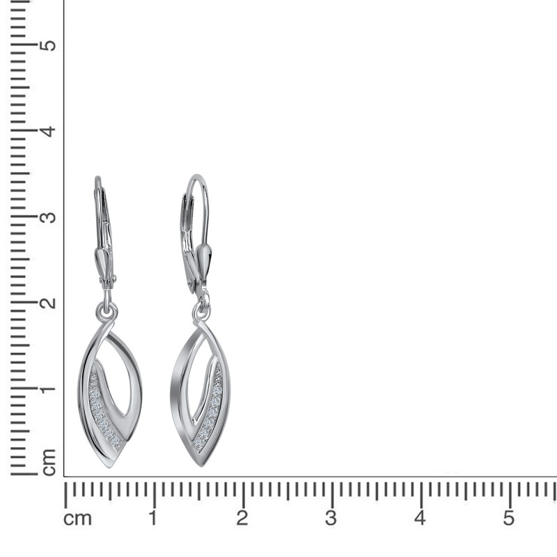 Ohrhänger Zirkon Steine aus 925 Silber 3,7 cm