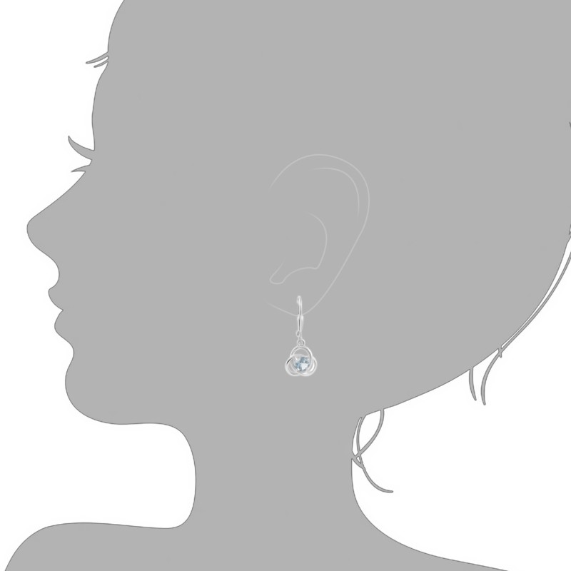 Ohrhänger aus 925 Sterling Silber 2,8 cm mit Blautopas Steinen