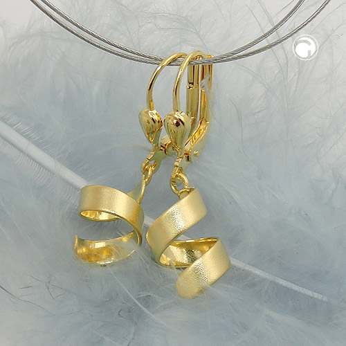 Ohrringe Ohrhänger mit Spiralform aus 333 Gold 8 Karat 28 x 7 mm Auffallend schöne Form