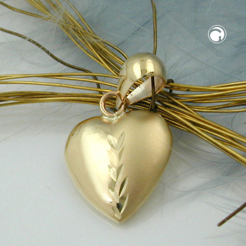 Herz Anhänger aus 375 Gold 9 Karat Geschenk Idee 10 x 10 mm