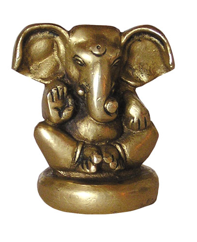 niedliche Ganesha Figur aus Messing 6 cm