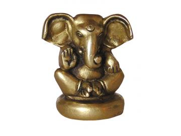 niedliche Ganesha Figur aus Messing 6 cm